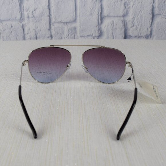 NWT Lucky Brand Callan Aviator Sunglasses Silver - Picture 8 of 11